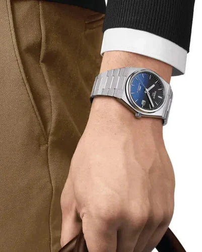 Tissot Powermatic 80 Automatic Gradient Blue Dial Silver Steel Strap Watch for Men - T137.407.11.051.01