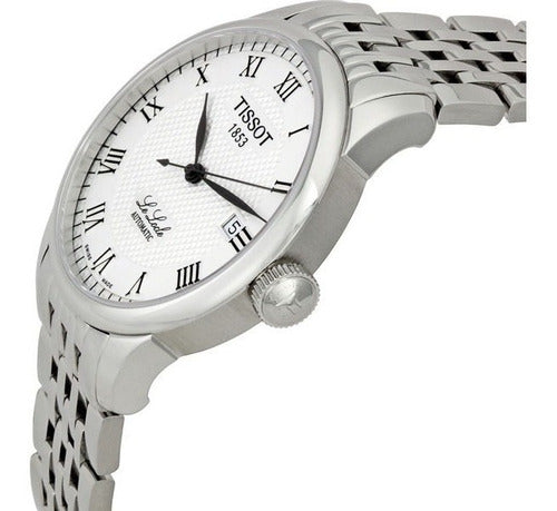 Tissot T Classic Le Locle Automatic White Dial Silver Steel Strap Watch For Men - T41.1.483.33