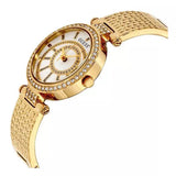 Guess Muse Crystals White Dial Rose Gold Steel Strap Watch For Women - W1008L2