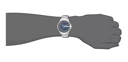 Armani Exchange Hampton Chronograph Blue Dial Silver Steel Strap Watch For Men - AX2178