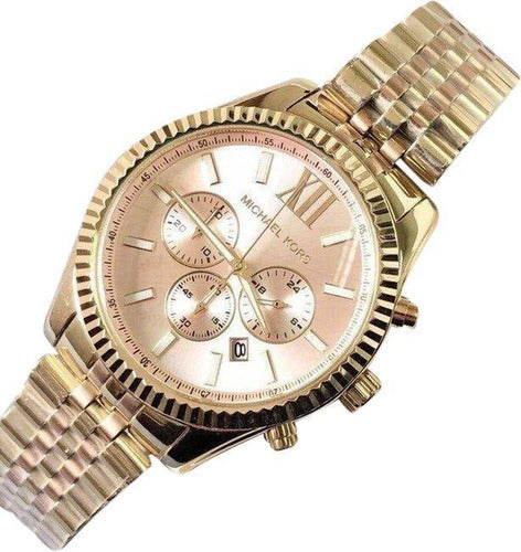 Michael Kors Lexington Gold Dial Gold Steel Strap Watch for Women - MK6473