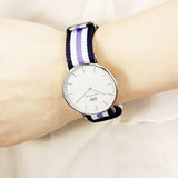 Daniel Wellington Classic Trinity White Dial Three Tone Nylon Strap Watch For Women - 0609DW