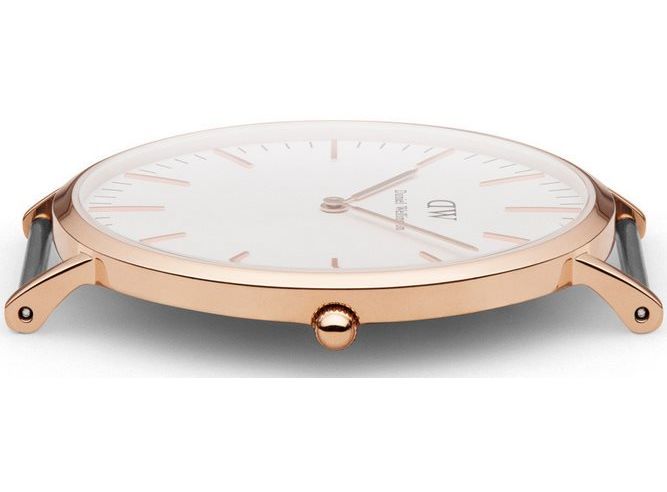 Daniel Wellington Classic Glasgow White Dial Two Tone NATO Strap Watch for Men - DW00100004