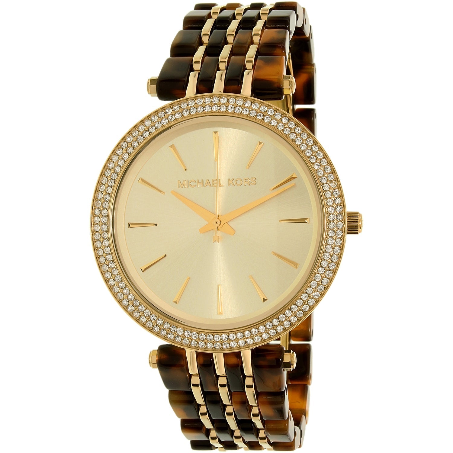 Michael Kors Darci Gold Dial Brown Two Tone Steel Strap Watch for Women - MK4326