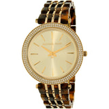Michael Kors Darci Gold Dial Brown Two Tone Steel Strap Watch for Women - MK4326