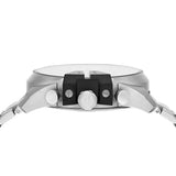 Diesel Mega Chief Chronograph Silver Dial Silver Steel Strap Watch For Men - DZ4501