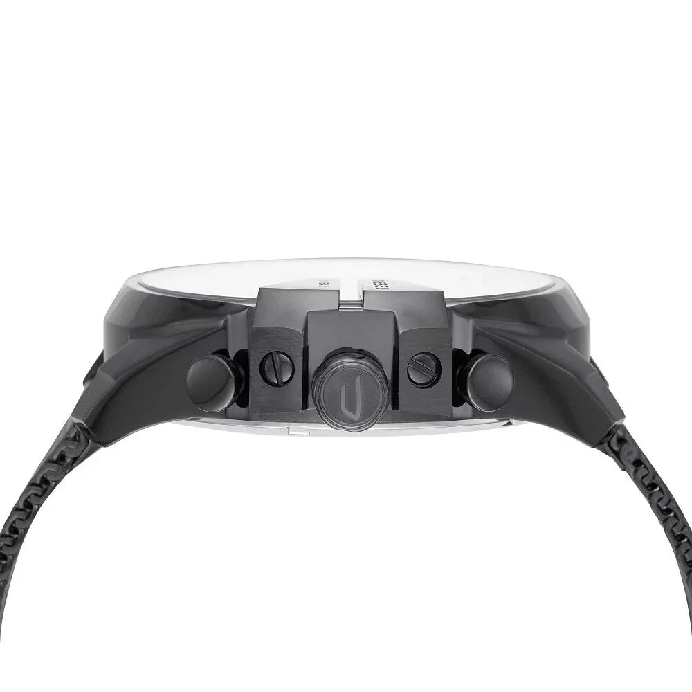 Diesel Mega Chief Chronograph Black Dial Black Mesh Strap Watch For Men - DZ4527