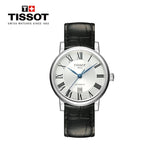 Tissot Carson Premium Automatic Lady Silver Dial Black Leather Strap Watch for Women - T122.207.16.033.00