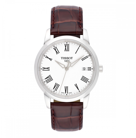 Tissot T Classic Dream White Dial Brown Leather Strap Watch for Men - T033.410.16.013.01