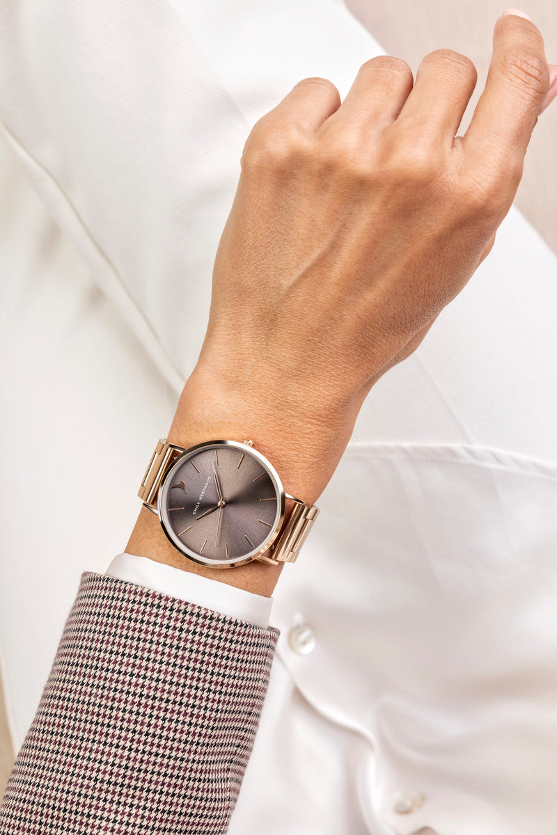 Hugo Boss Allusion Rose Gold Dial Rose Gold Steel Strap Watch For Women - 1502418