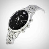Emporio Armani Beta Chronograph Black Dial Steel Strap Watch For Men - AR1863