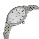 Fossil Jacqueline White Dial Silver Steel Strap Watch for Women - ES3433