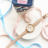 Fossil Jacqueline White Dial Brown Leather Strap Watch for Women - ES3487