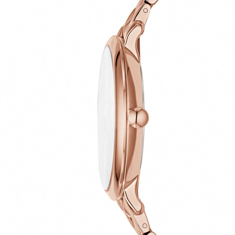 Fossil Jacqueline Rose Gold Dial Rose Gold Steel Strap Watch for Women - ES3970