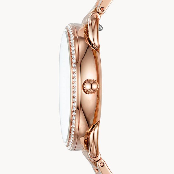 Fossil Tailor Rose Gold Dial Rose Gold Steel Strap Watch for Women - ES4264