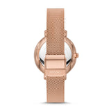 Fossil Jacqueline Quartz Rose Gold Dial Rose Gold Mesh Strap Watch for Women - ES4628