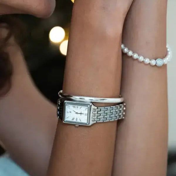 Fossil Raquel Three Hand Date White Dial Silver Steel Strap Watch for Women - ES5221