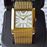 Emporio Armani Mother of Pearl Dial Gold Mesh Bracelet Watch For Men - AR2016