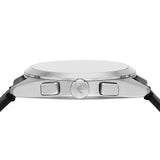 Emporio Armani Claudio Chronograph Black Dial Black Leather Strap Watch For Men - AR11542