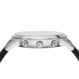 Emporio Armani Giovanni Chronograph Black Dial Black Leather Strap Watch For Men - AR11431