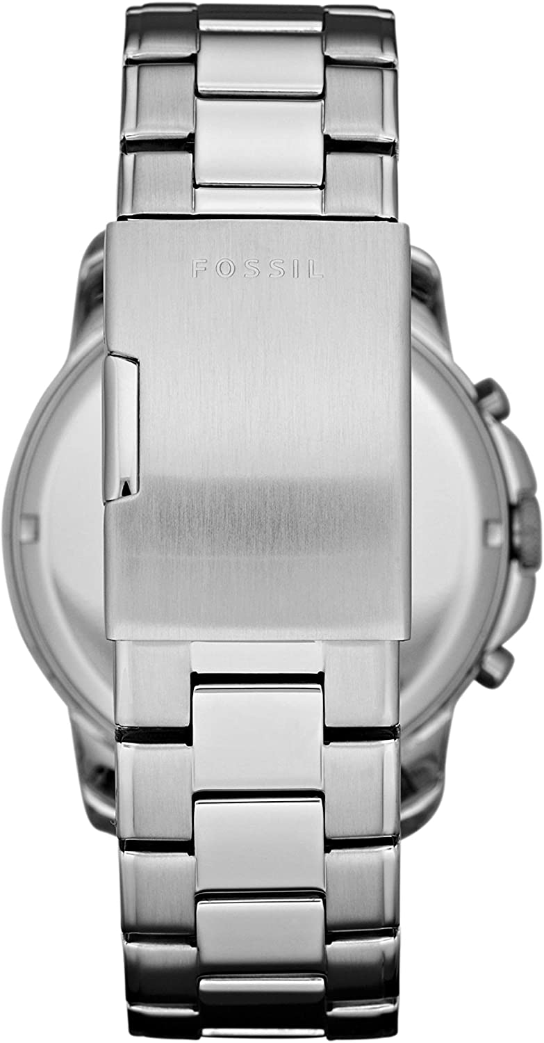 Fossil Grant Chronograph Black Dial Silver Steel Strap Watch for Men - FS4736