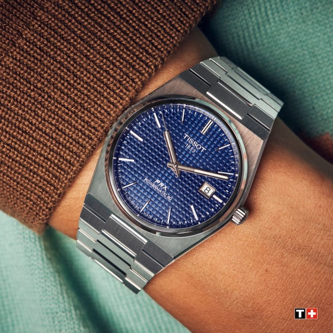 Tissot PRX Powermatic 80 Blue Dial Silver Steel Strap Watch for Men - T137.407.11.041.00