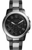 Fossil Grant Chronograph Black Dial Two Tone Steel Strap Watch for Men - FS5269