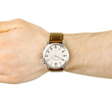 Fossil Pilot Chronograph White Dial Brown Leather Strap Watch for Men - FS5146