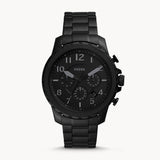 Fossil Bowman Chronograph Black Dial Black Steel Strap Watch for Men - FS5603