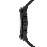 Fossil Bronson Chronograph Black Dial Black Leather Strap Watch for Men - FS5874