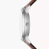 Fossil Neutra Minimalist Moonphase Blue Dial Brown Leather Strap Watch for Men - FS5903