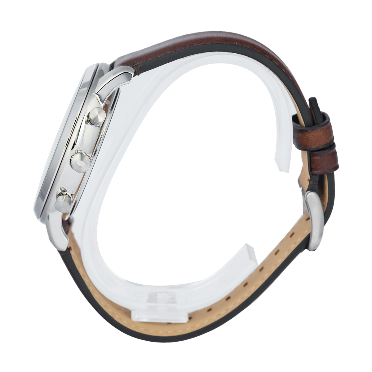 Fossil Neutra Chronograph White Dial Brown Leather Strap Watch for Men - FS6022