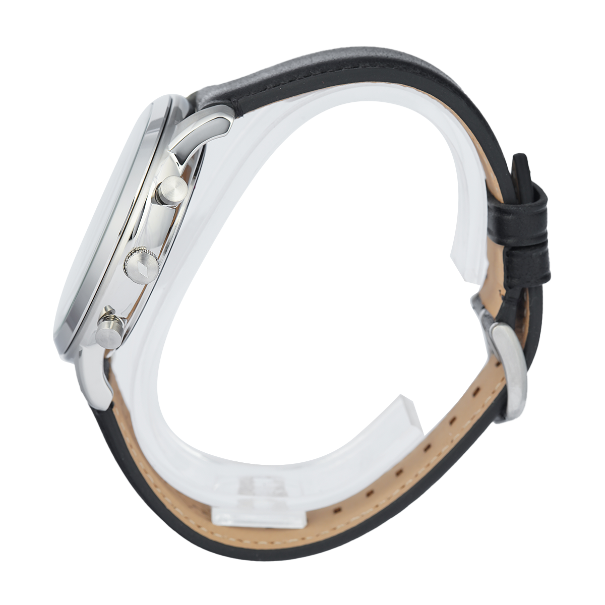 Fossil Neutra Chronograph White Dial Black Leather Strap Watch for Men - FS6023