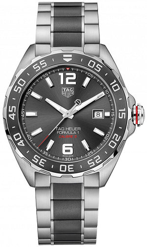 Tag Heuer Formula 1 Calibre 5 Anthracite Dial Two Tone Steel Strap Watch for Men - WAZ2011.BA0843