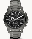Fossil Dean Chronograph Black Dial Black Steel Strap Watch for Men - FS4721