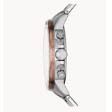 Fossil Bannon Multifunction Brown Dial Two Tone Steel Strap Watch for Men - BQ2502