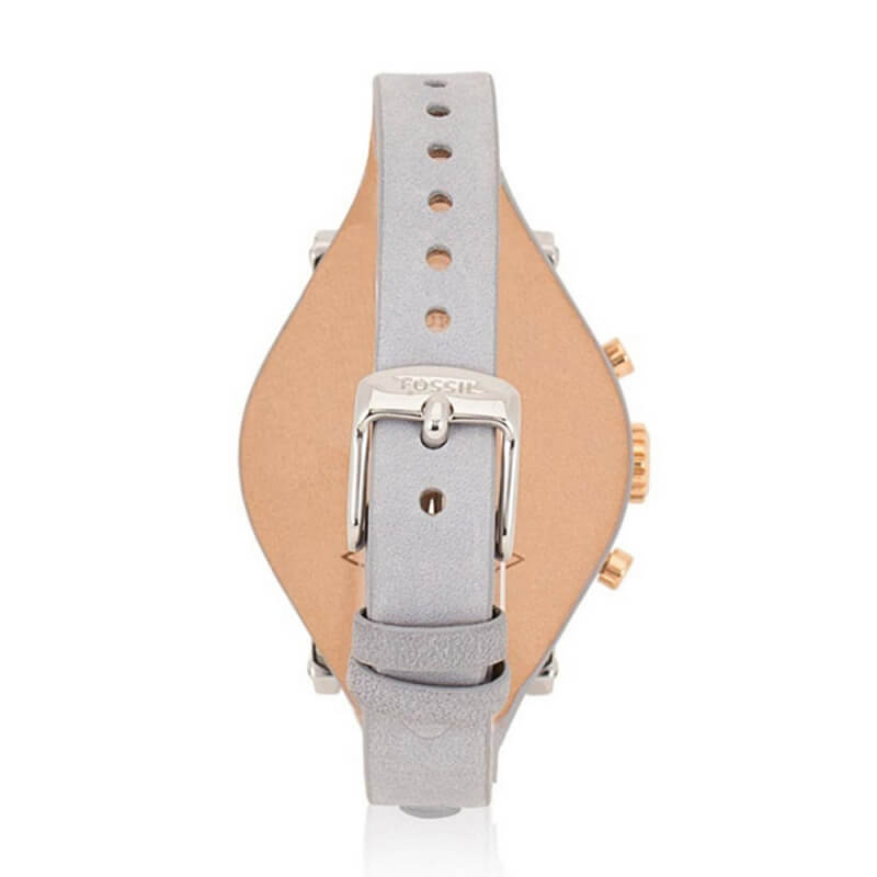 Fossil Original Boyfriend White Dial Light Blue Leather Strap Watch for Women - ES4045