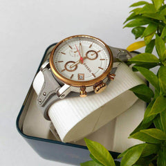 Fossil Original Boyfriend White Dial Light Blue Leather Strap Watch for Women - ES4045