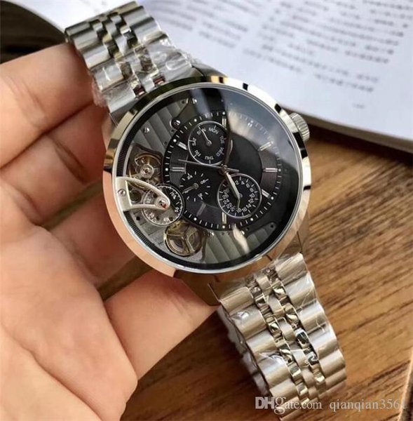 Fossil Townsman Multifunction Black Dial Silver Steel Strap Watch for Men - ME1135