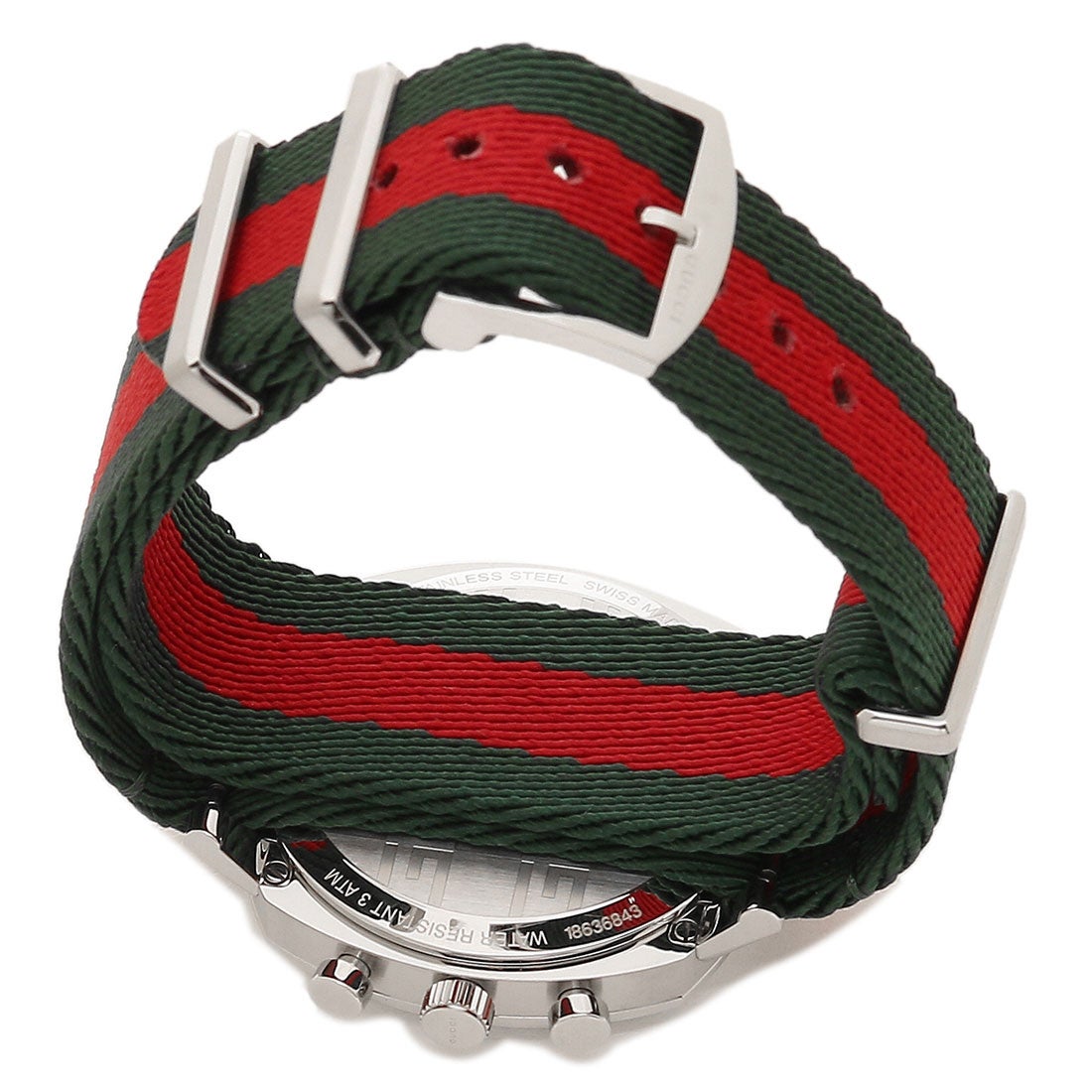 Gucci Grip Quartz Chronograph Red Dial Two Tone NATO Strap Watch for Men - YA157304