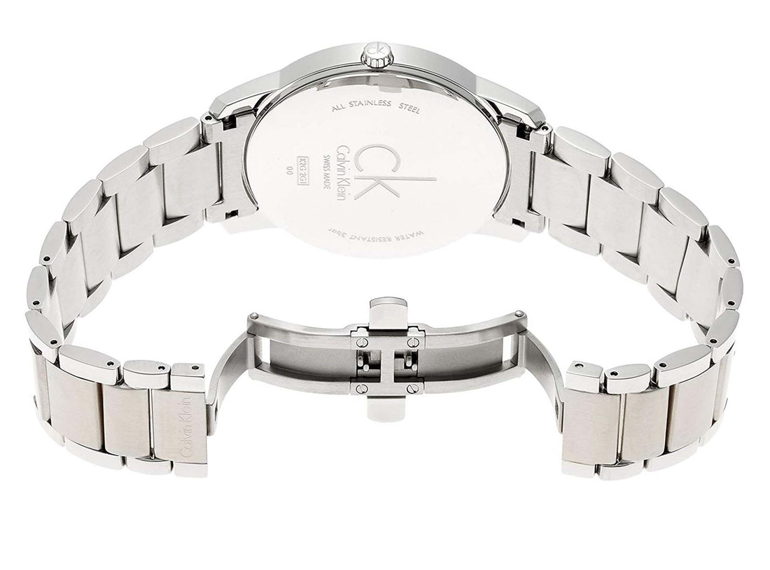 Calvin Klein City Chronograph Silver Dial Silver Steel Strap Watch for Men - K2G2G14X