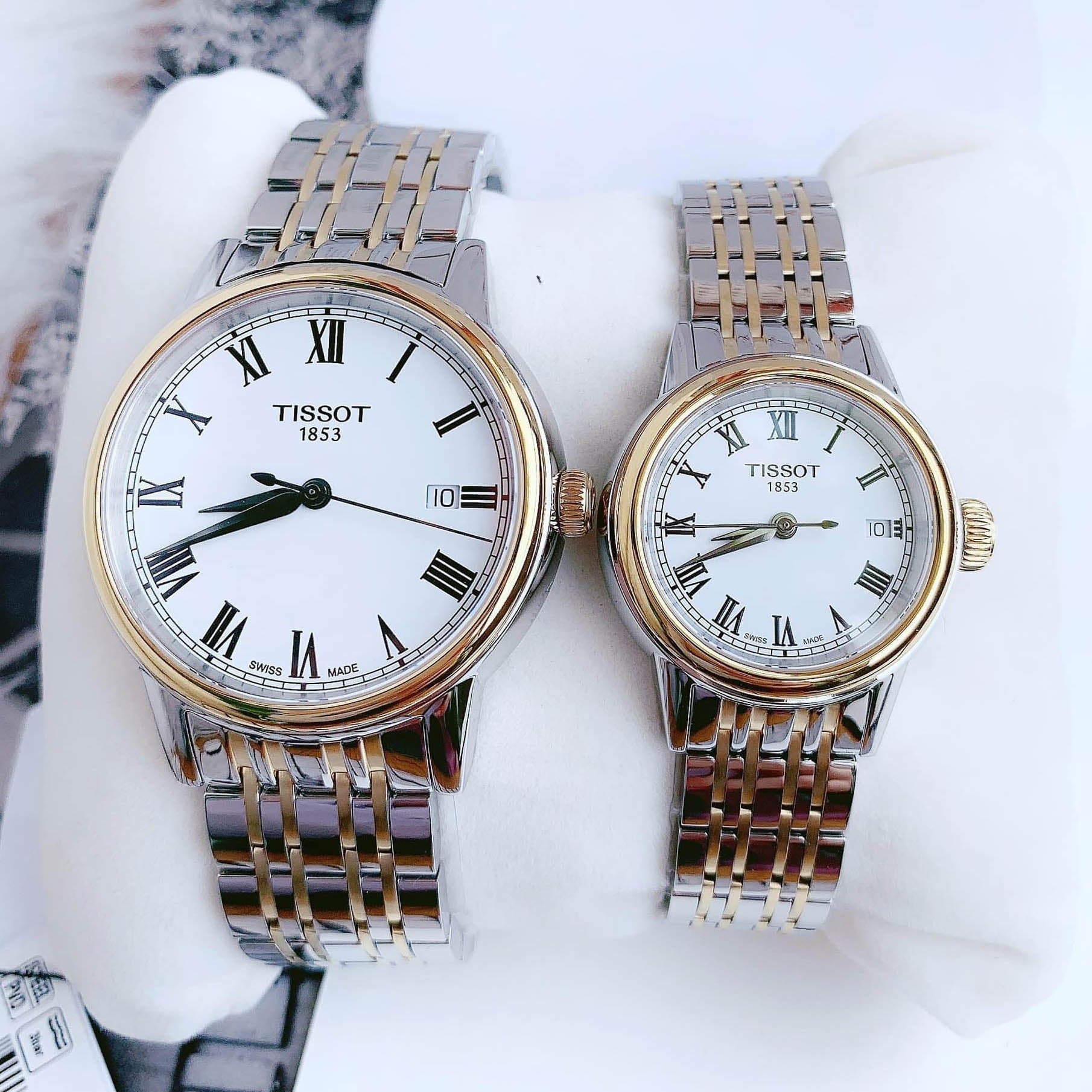 Tissot T Classic Carson Quartz White Dial Two Tone Steel Strap Watch for Men - T085.410.22.013.00