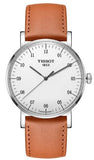 Tissot T Classic Everytime Large White Dial Brown Leather Strap Watch For Men - T109.610.16.037.00