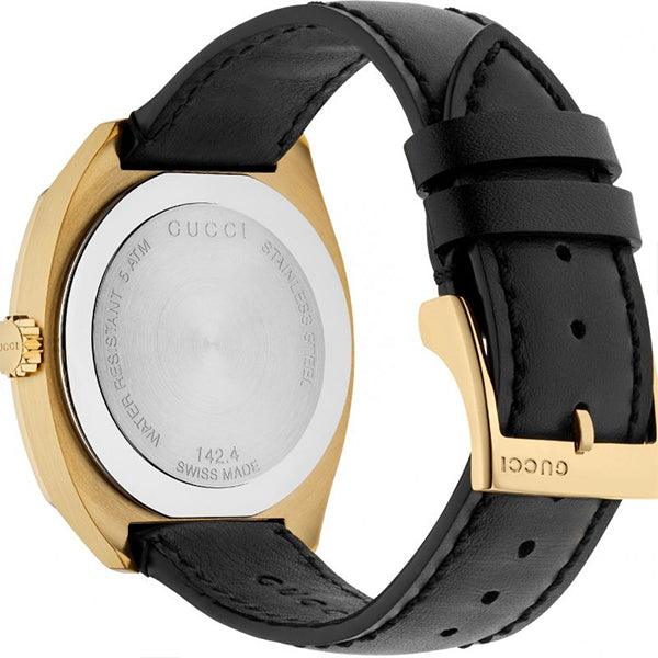 Gucci GG2570 Quartz Black Dial Black Leather Strap Watch For Women - YA142408