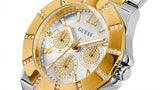 Guess Sunray Multifunction Silver Dial Two Tone Steel Strap Watch for Women - GW0616L2