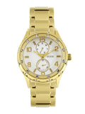 Guess Siren Diamonds Silver Dial Gold Steel Strap Watch for Women - W0442L2