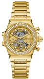 Guess Fusion Chronograph Gold Dial Gold Steel Strap Watch for Women - GW0552L2