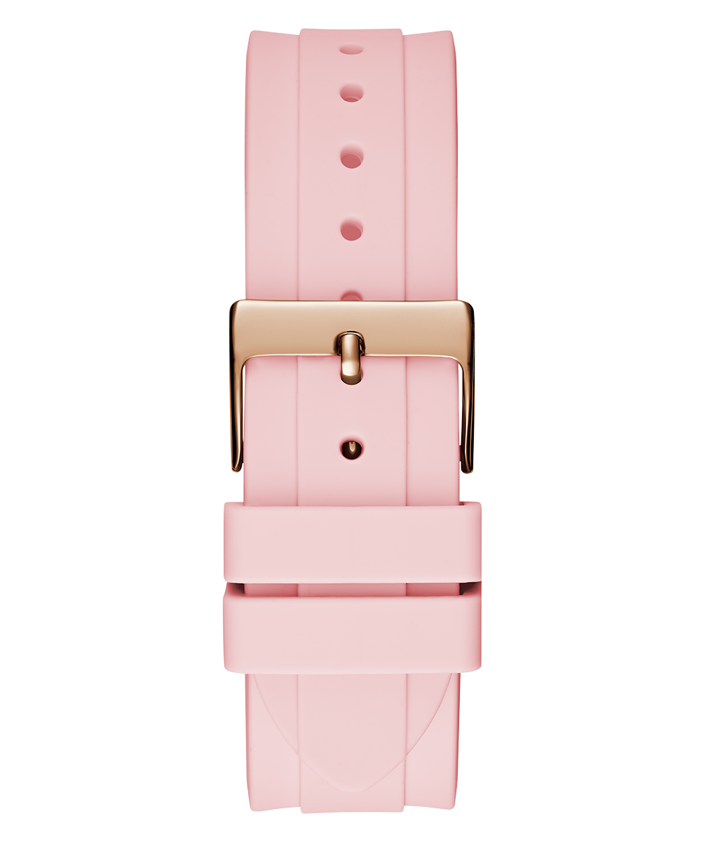 Guess Sparkling Chronograph Crystals Pink Dial Pink Silicone Strap Watch For Women - GW0032L4