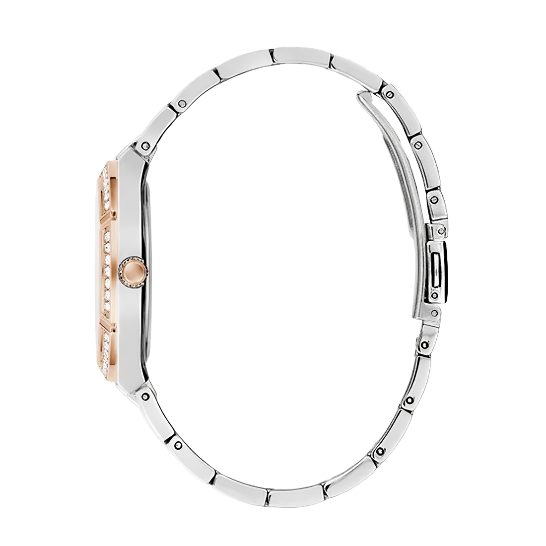 Guess Cosmo Quartz Silver Dial Two Tone Steel Strap Watch For Women - GW0033L9