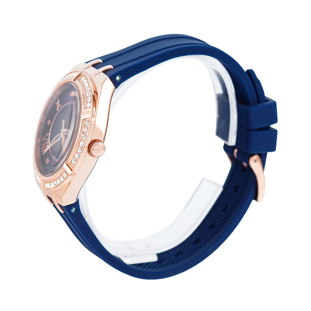 Guess Cosmo Diamonds Blue Blue Dial Blue Silicone Strap Watch for Women - GW0034L4